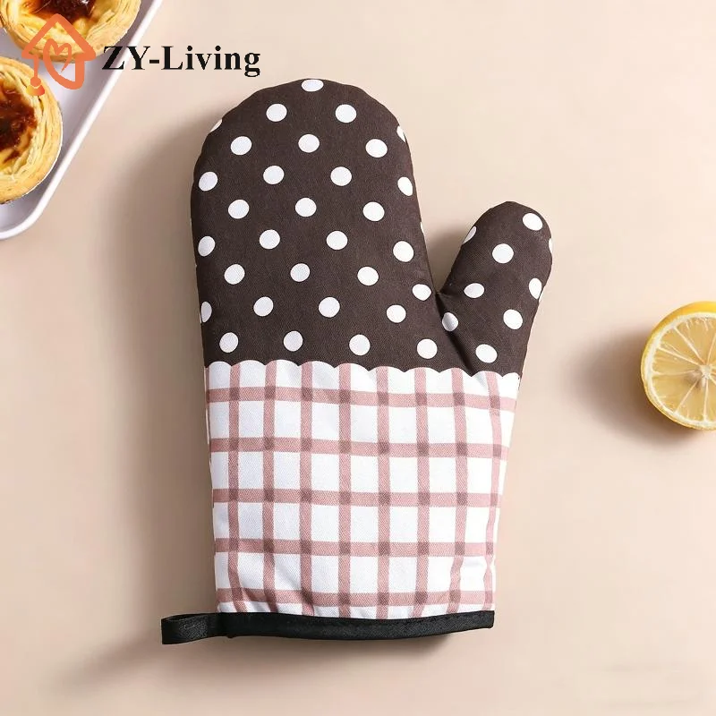 1 個厚みのあるチェック柄電子レンジ手袋耐熱性火傷防止断熱手 - Kitchen Baking Gloves のレビューと価格