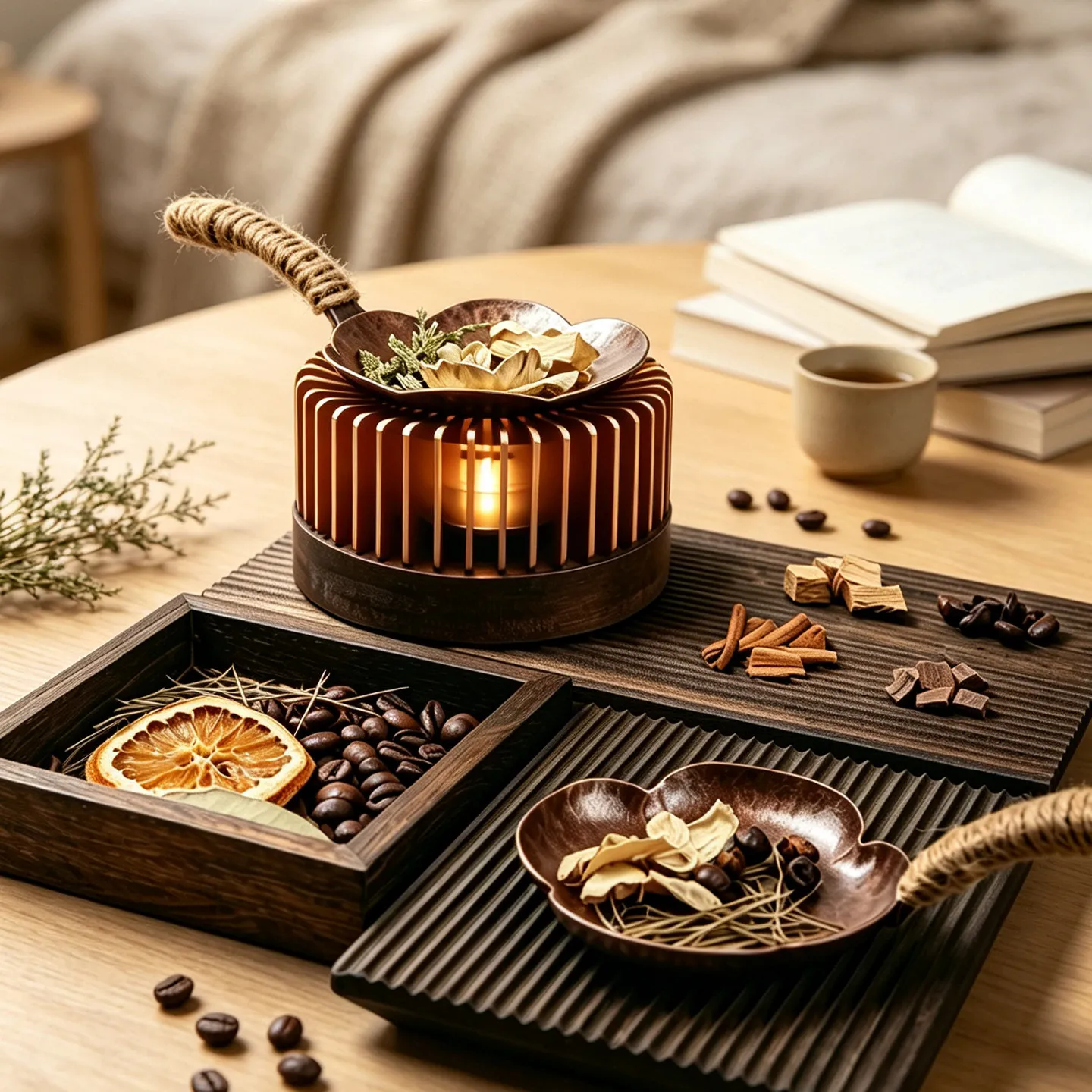 Vintage Style Aromatherapy Burner for Home, Candle Warmer & Tea Roasting Stove, Dry Herb Warming Decor for Bedroom.