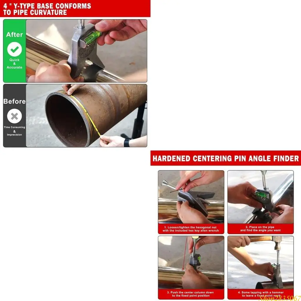 Pipe Marker Centering Safety Pipe Center Finder Welder Ruler For Measuring Pipelines Diameter Marker Centering Head Tool 831F