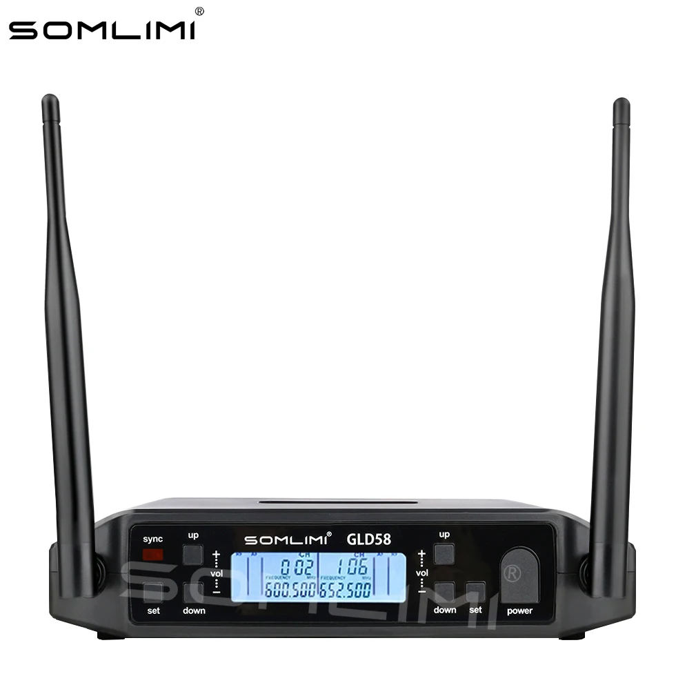 SOMLIMI G24-A58 600MHz Metal Handheld Professional Wireless Microphone UHF 2-Channel KTV Singing