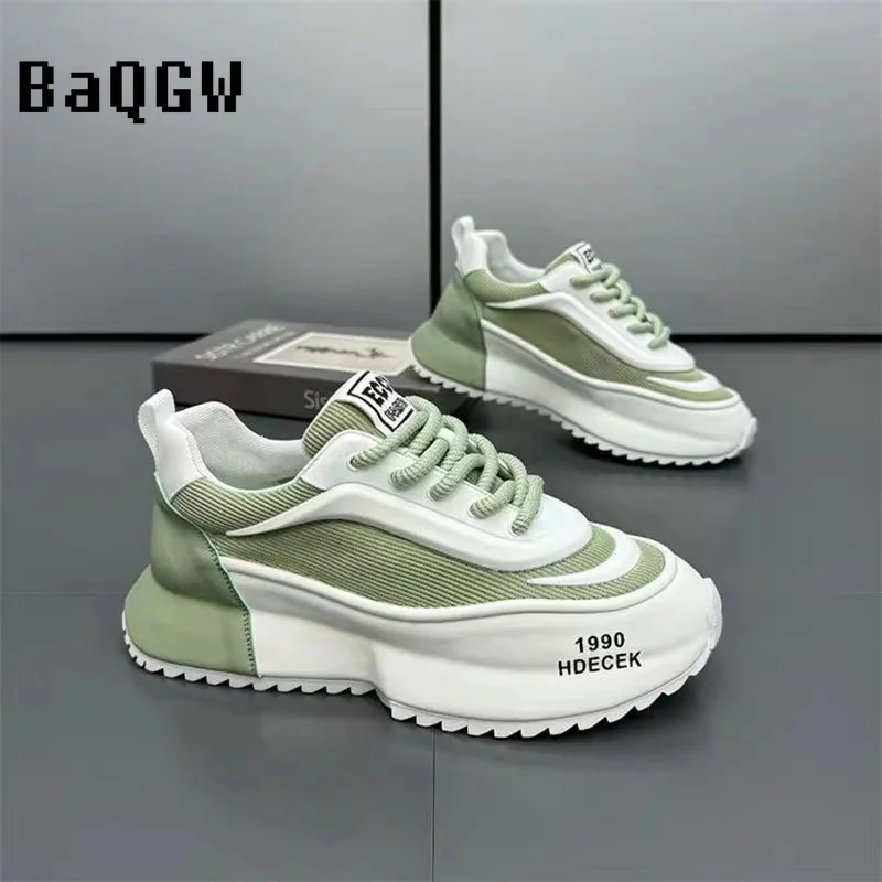 Casual Color Block Mesh Breathable Increased Internal Platform Designer Chunky Sneakers for Men Women Fashion Running Men Shoes