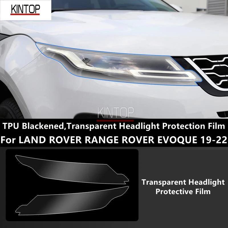 For LAND ROVER RANGE ROVER EVOQUE 19-22 TPU Blackened,Transparent Headlight Protective Film, Headlight Protection,Modification