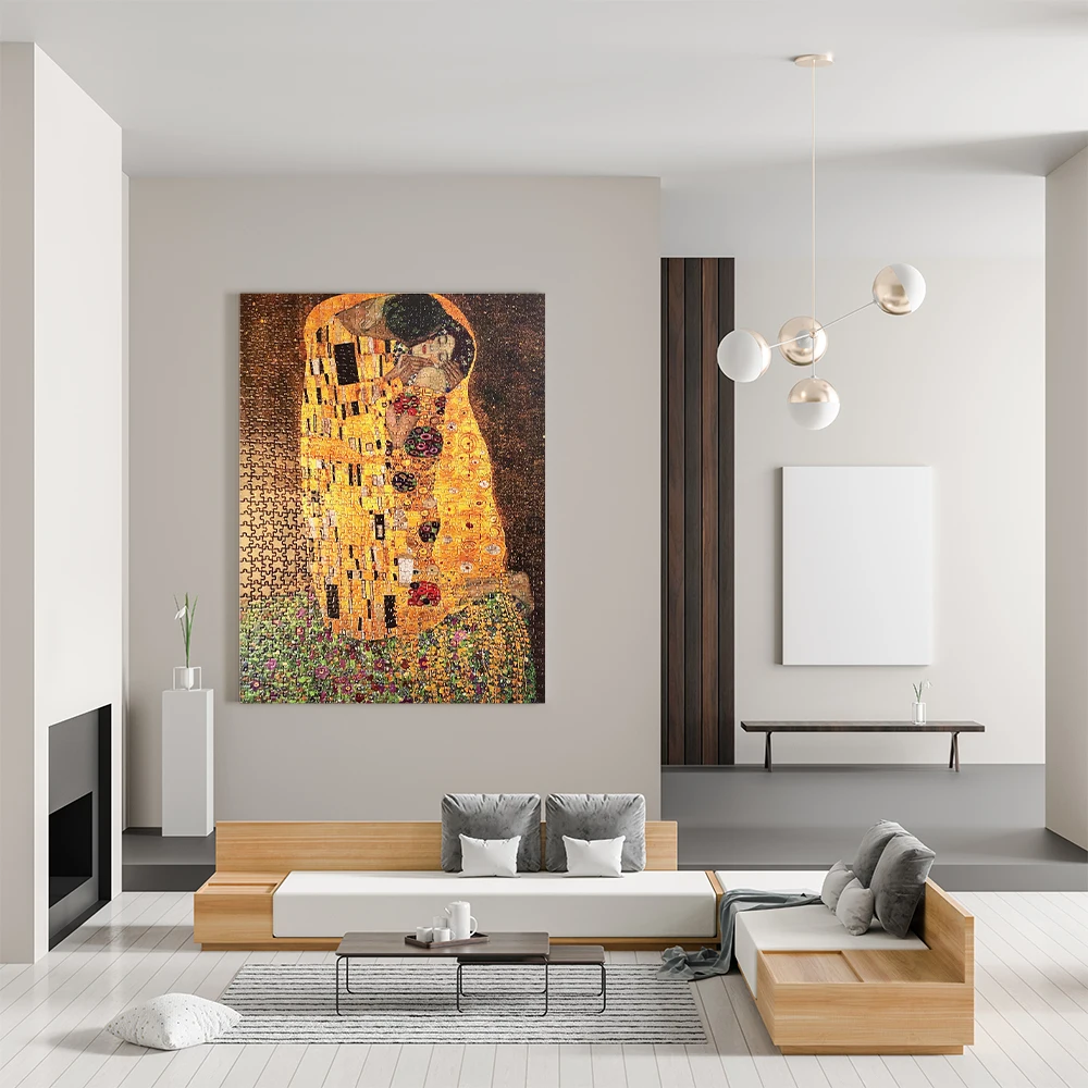 Jigsaw Puzzle 1000 Pieces for Adult Fine Artwork Klimt The Kiss Environmentally Friendly Paper Christmas Gift Toy image 3