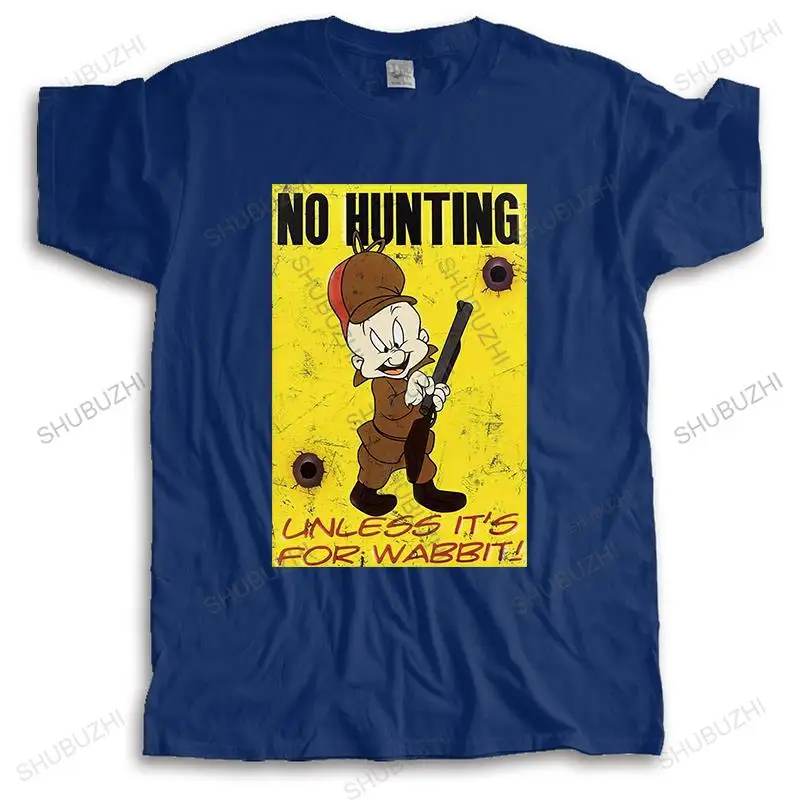 men brand fashion cool t shirts summer top tees HO HUNTING UNLESS IT'S FOR WABBIT  Elmer Fudd,Hunting Bugs Bunnyfunny! Tshirt