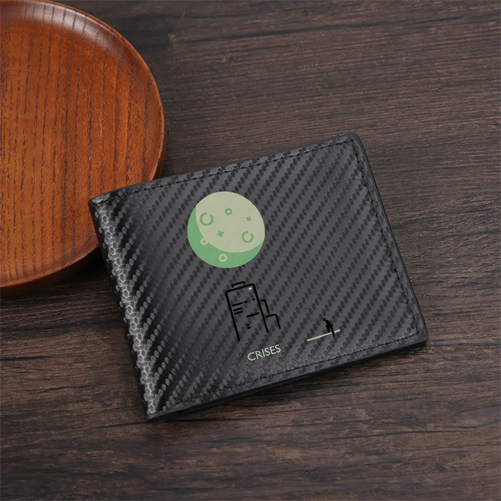Moon,figure,crises,waiting,sad,night Men's Wallets Simple Business Modern Stylish Printing Design Gifts For Father Boyfriend Chr