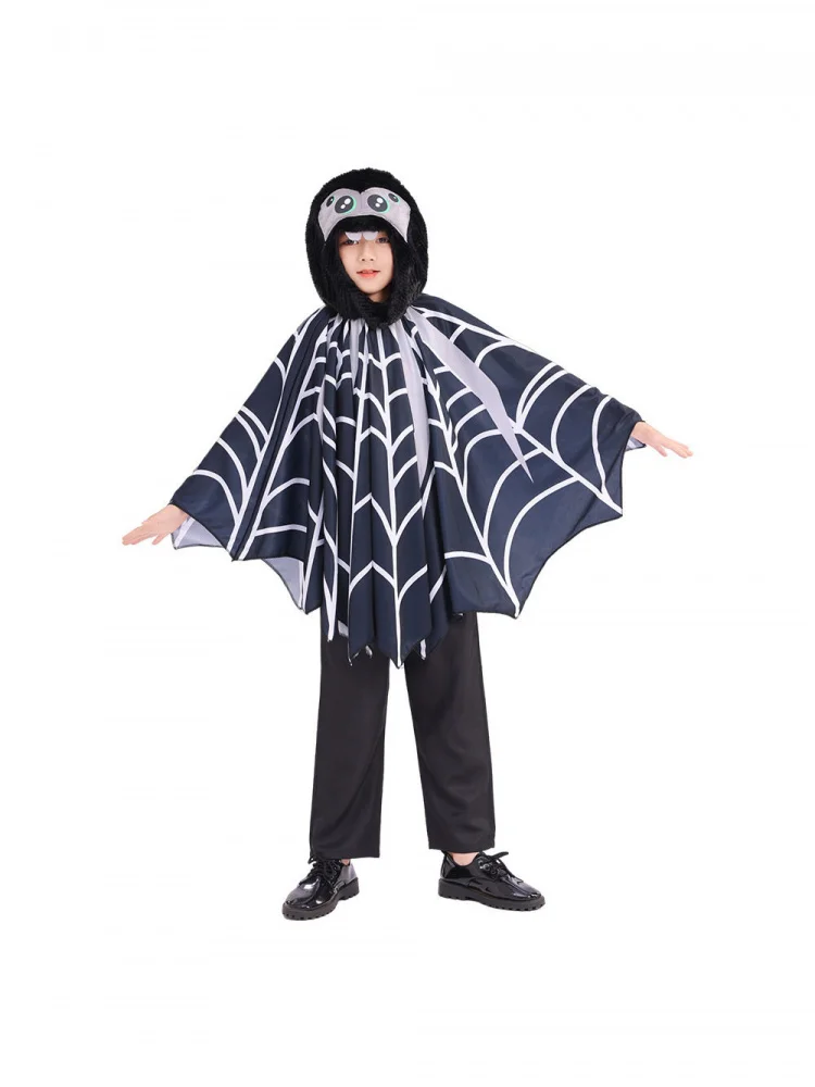 

Children's Spider Hooded Robe Halloween Cute Role Play Performance Costume Polyester Material Suitable for Ages 17 And below
