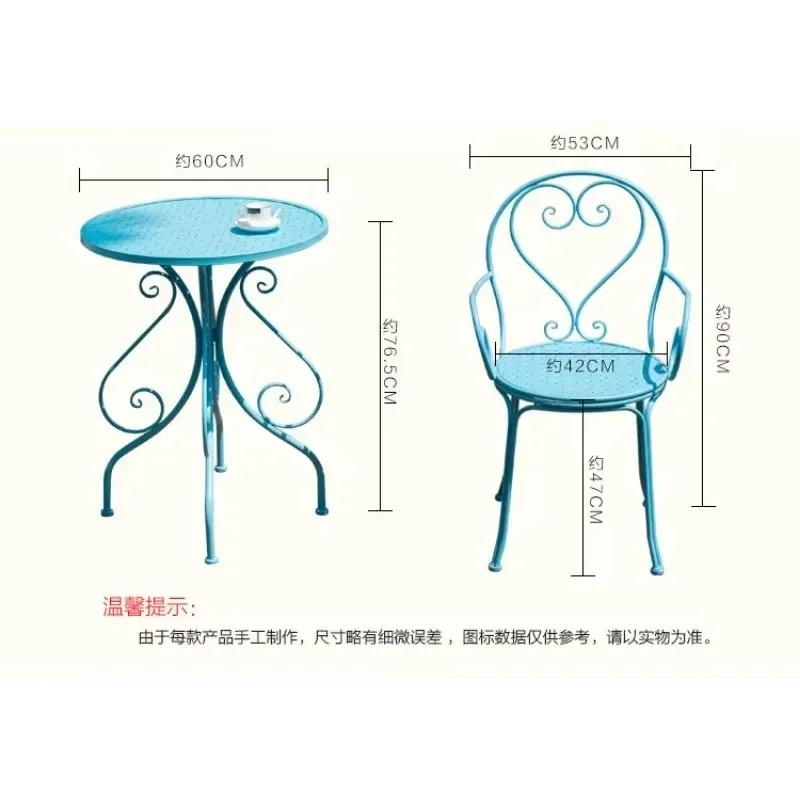 

Outdoor Garden Balcony Leisure Combination Iron Table and Chair Three-piece Set Cafe Balcony Table and Chair Outdoor Furniture