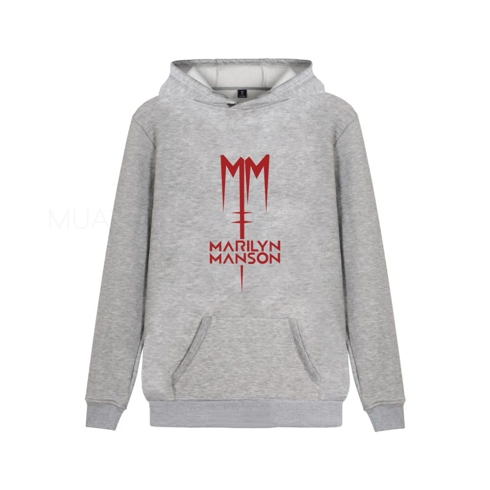 مارلين مانسون هوديس الرجال/النساء الصناعية المعادن روك باند هوديي البلوز طويلة الأكمام الهيب هوب الاطفال سترة