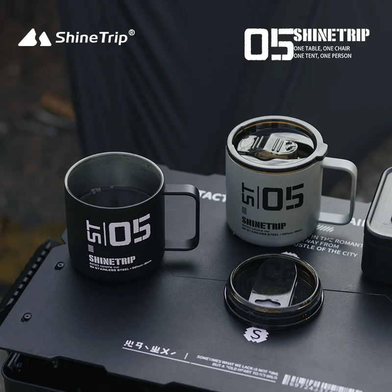

Термокружка ShineTrip 350 мл из нержавеющей стали 304, тактический дизайн, герметичная крышка, портативная чашка для кофе и чая для кемпинга на открытом воздухе