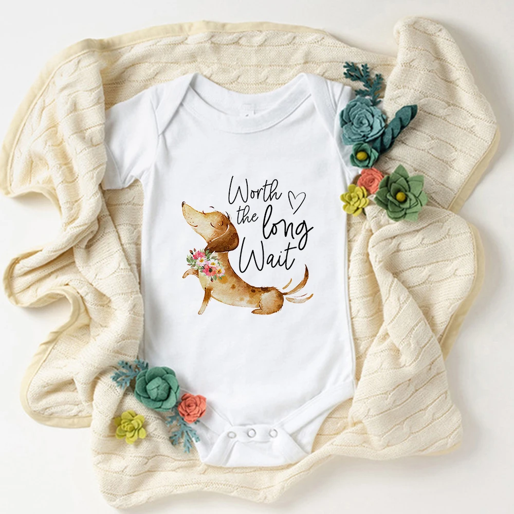 Ropa con estampado de Corgi para bebé, bodys Harajuku de dibujos animados, de talla grande, 0-24 meses