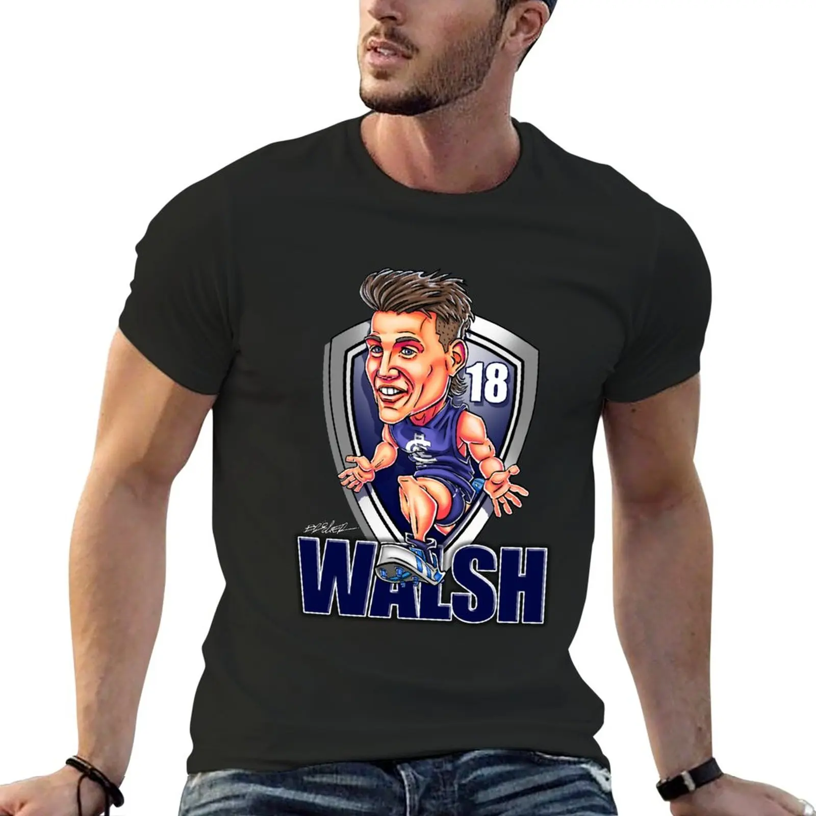 New Sam Walsh cartoon - Carlton Blues - Unique artwork by Brocker T-Shirt tees cute clothes mens clothing