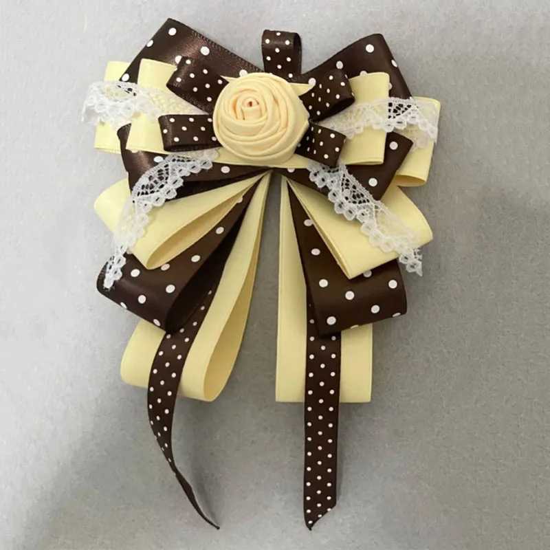 اليد ضوء عصا اكسسوارات الانحناء للحفل اليدوية الشريط روز زهرة موضة لوليتا تأثيري قميص طوق الزهور مشبك شعر