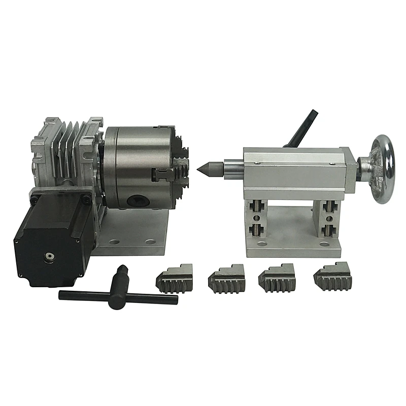 

CNC Rotary axis A axis 4th axis tailstock with 3/4 jaw 80/100/130MM chuck for CNC router dividing head