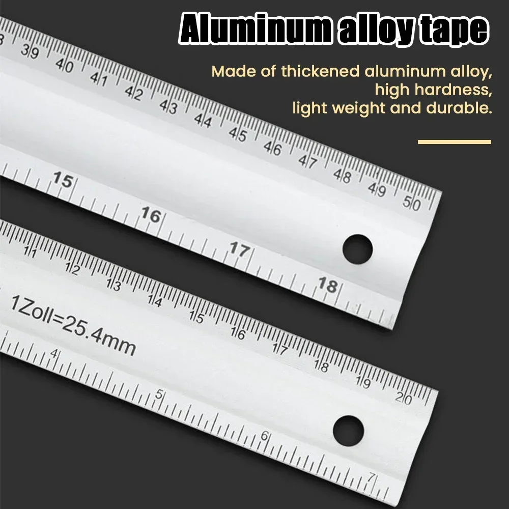 90 Degree Angle Ruler Stainless Steel L Shape Ruler Double Sided Scale Ruler Measuring Tool Metal Straight Woodworking Tools