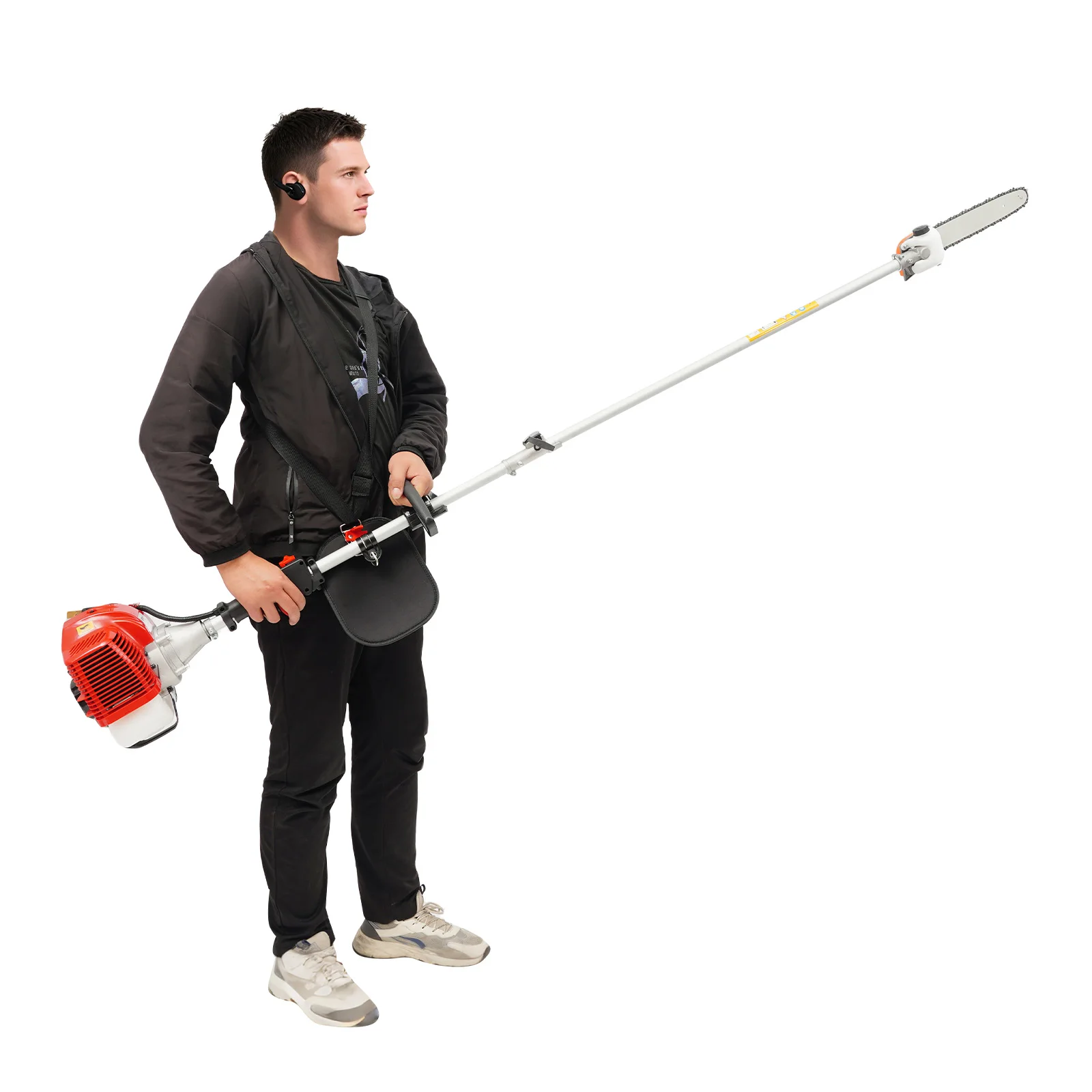 43cc 1.25KW Two‑Stroke Gasoline Telescopic Long Pruning Chain Saw 2.4‑3.5m Adjustable Pole Garden Tree Trimming Saw with Safety Goggle