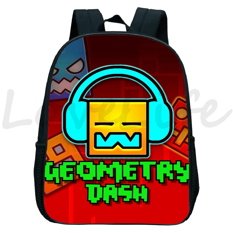 Games Geometry Dash Backpacks Angry Geometry Kindergarten Rucksack Small Schoolbag Children\'s Backpack Boys Girls Bookbag Gifts