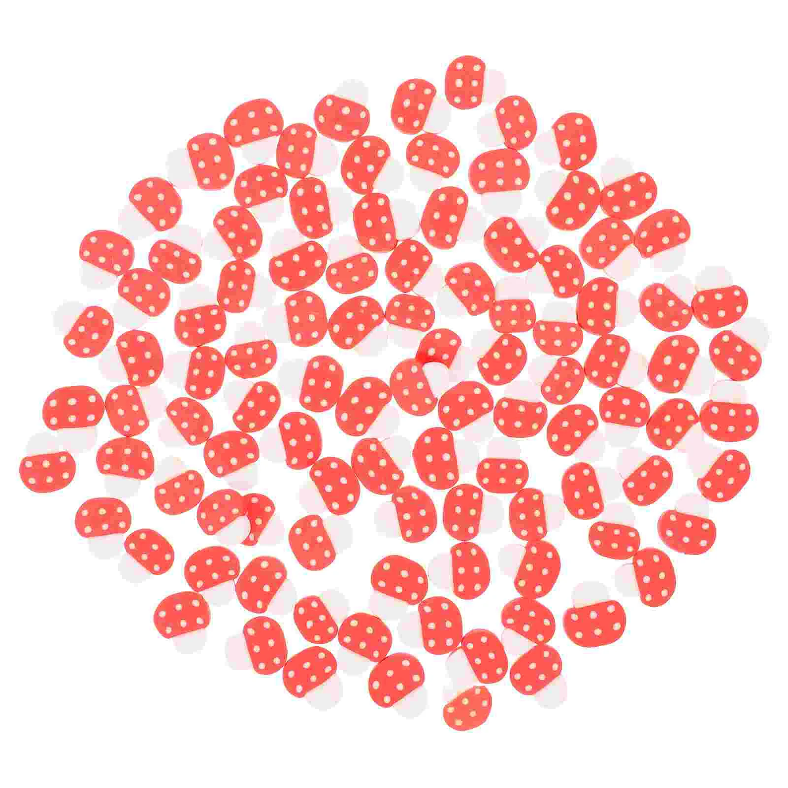 

100pcs Miniature Resin Mushroom Charms Soft Clay Slices 1x1cm White Root for Phone Case Decor Nail Craft Supplies