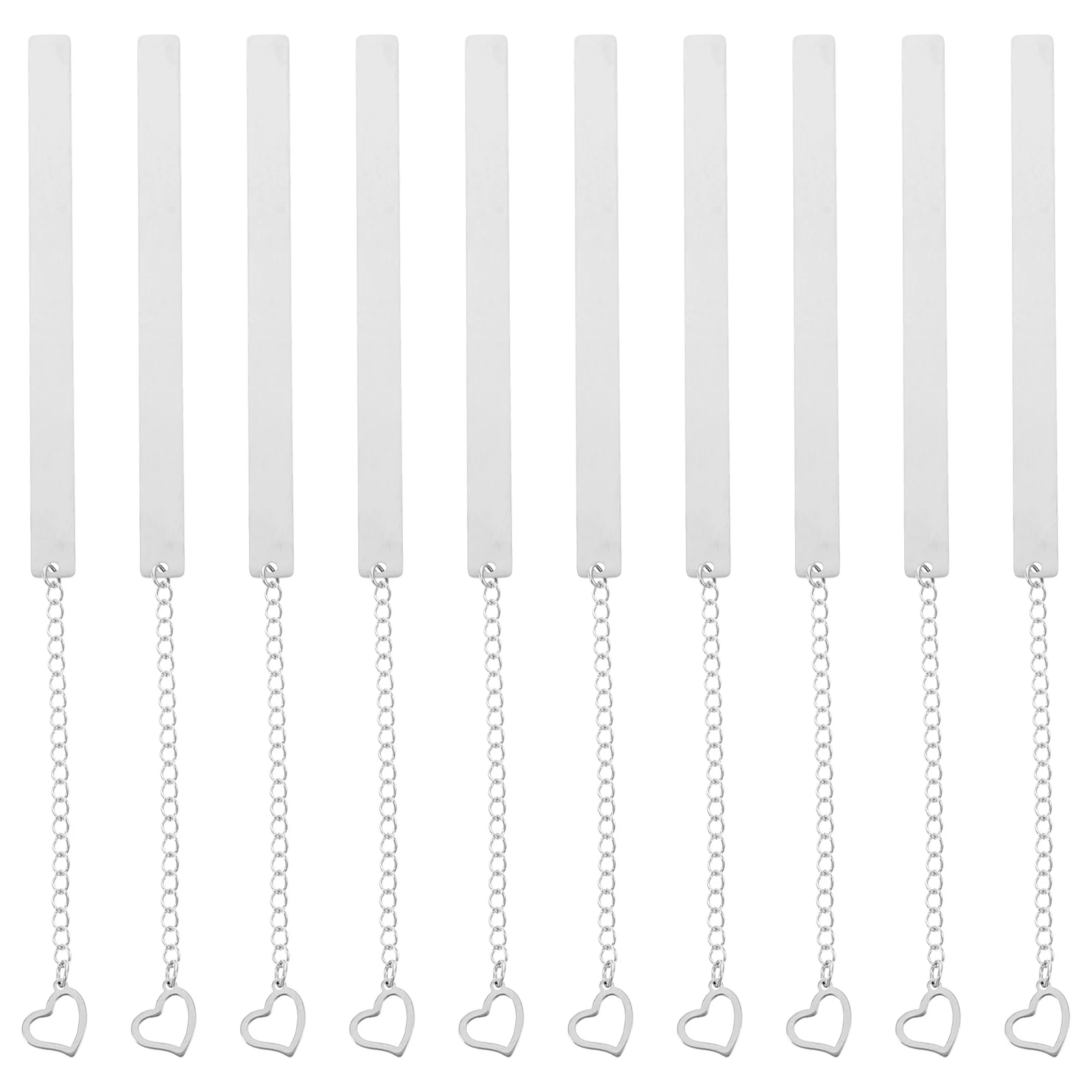

10Pcs Heart Shaped Stainless Steel Blank Metal Bookmarks For Women Diy Love Gifts Teachers Readers Accessories Bookmarks Crafts