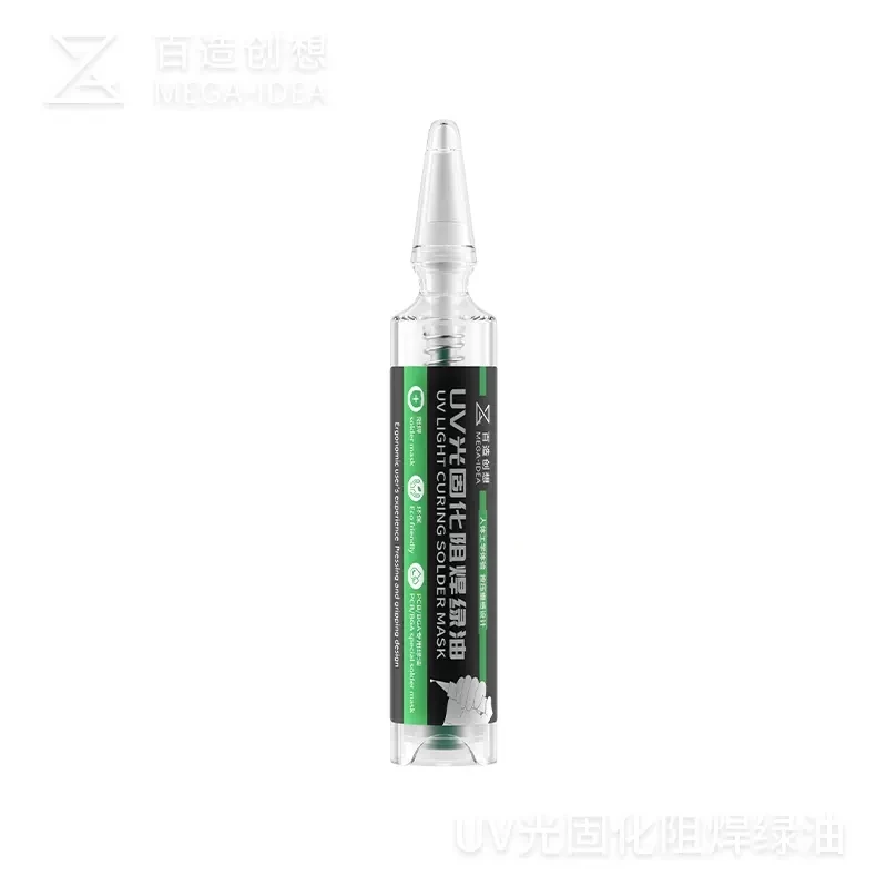 QIANLI MEGA-IDEA PCB UV Curable Green Solder Resist Ink Solder Mask For Motherboard Repair Protect Cream With Press Type Putter