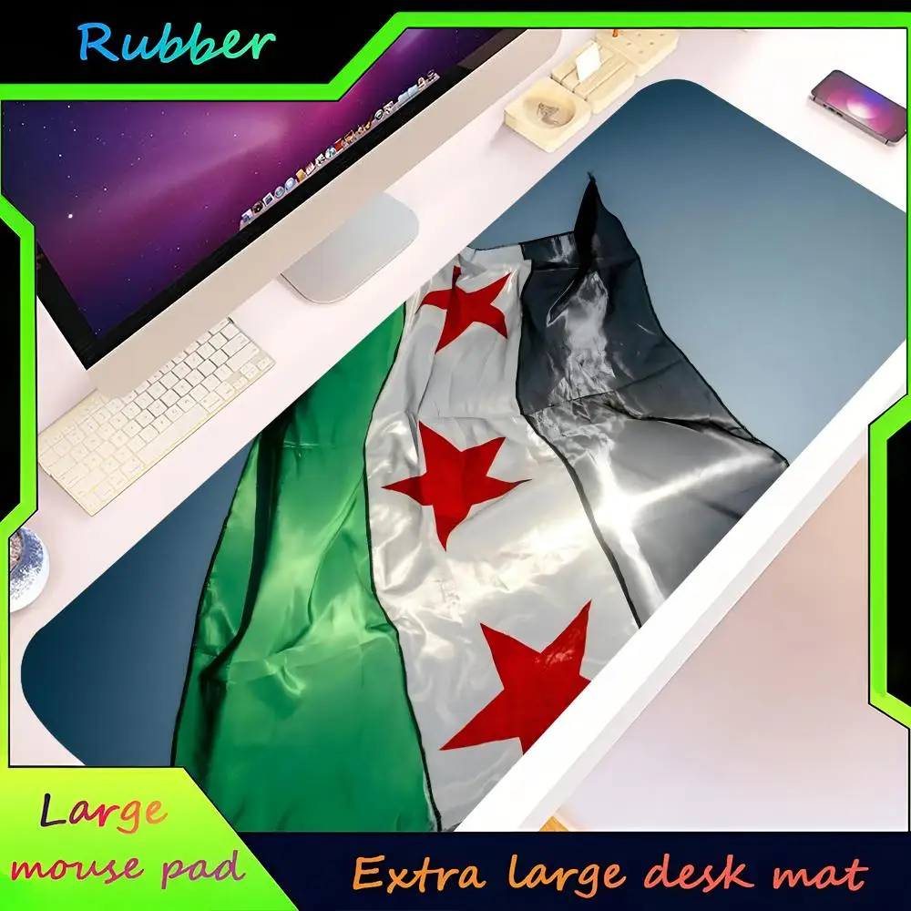 New Syrian Flag Mouse Pad Large PC Cartoon Gaming Accessories Protector Office Laptop Desk Mat Carpet Mause Pads Desk Pad Cs L