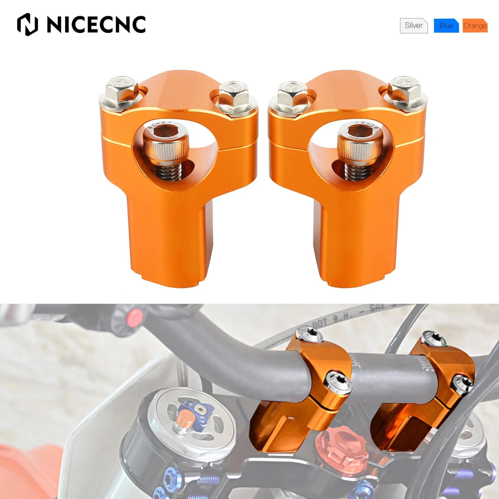 For KTM 2016-2023 EXC 300 XCW EXCF 500 450 400 350 300 250 200 150 125 SX XC 2005-2015 NICECNC Motorcycle Handlebar Clamp Riser