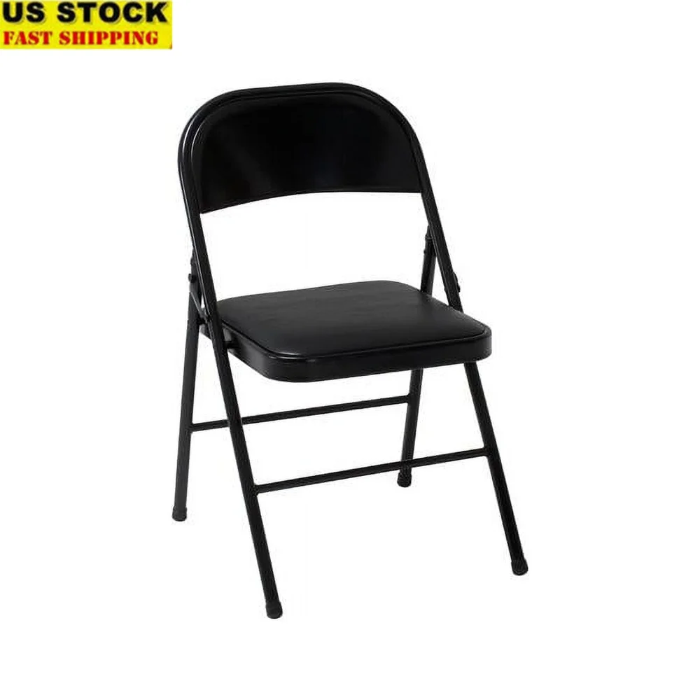 

Heavy Duty Folding Chair with Vinyl Padded Seat Steel Frame Non-Marring Tips Easy Storage Banquets Events Indoor Use