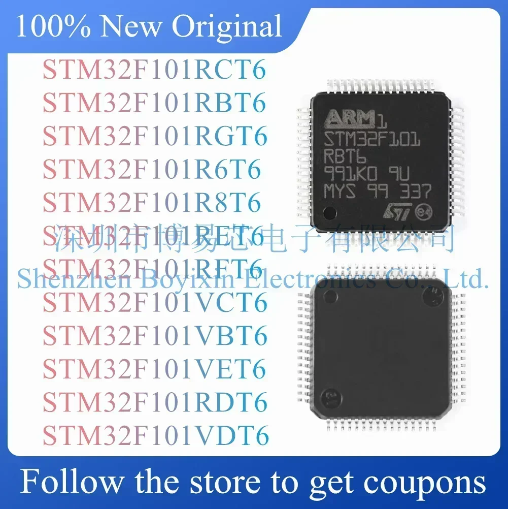 NEW STM32F101RCT6 STM32F101RBT6 STM32F101RGT6 STM32F101R6T6 STM32F101R8T6 STM32F101RET6 STM32F101RFT6 VCT6 VBT6 VET6 RDT6 VDT6