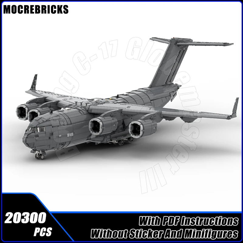 Strategiczny wojskowy samolot transportowy Boeing C-17 Globemaster III myśliwiec klocki montażowe Model klocki techniczne zabawki