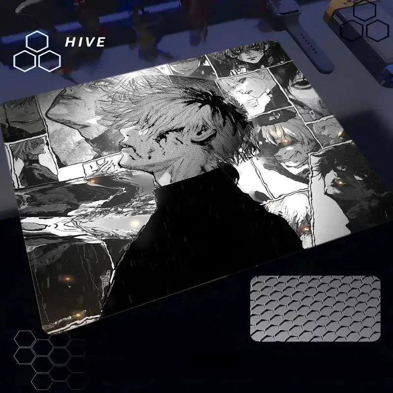 Microetch Boy Anime Glass Mouse Pad Gaming Pad Smooth Frosted Surface Waterproof Desk Tempered Multiple 450X500 Sizes Optional ﻿