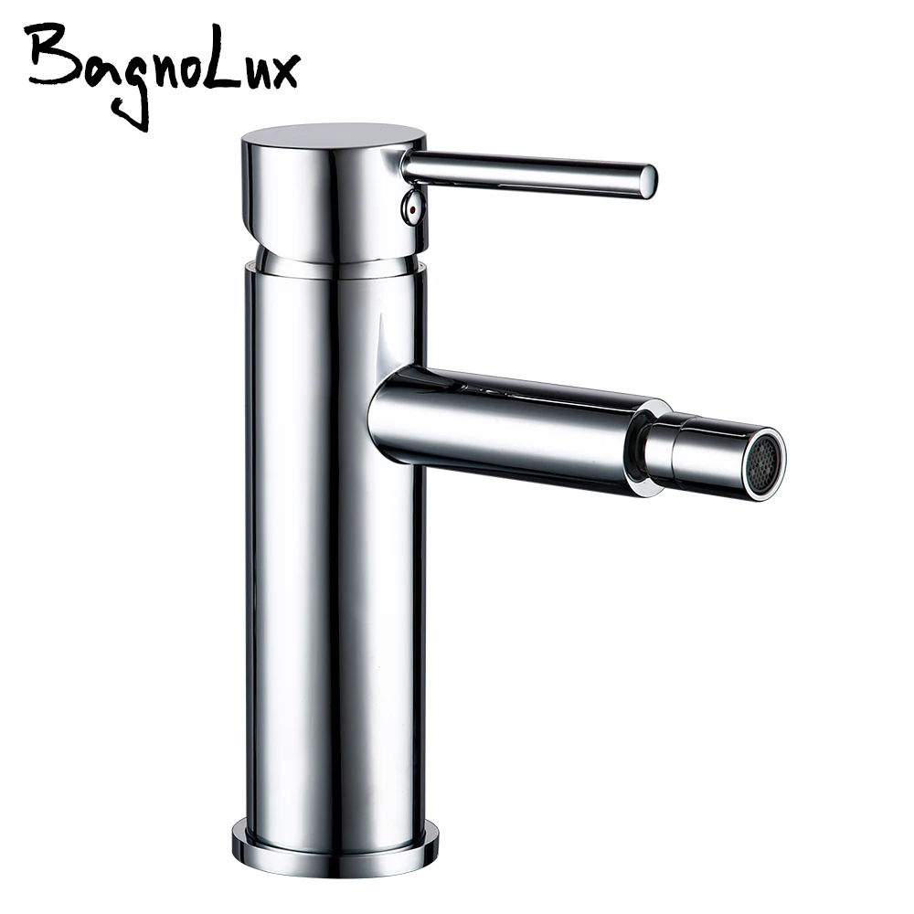 Bagnolux Solid Brass Polished Chrome Finish Bidet Single Lever Hot and cold Mixer Water Tap Bidet Fitting Taps Bathroom Faucet