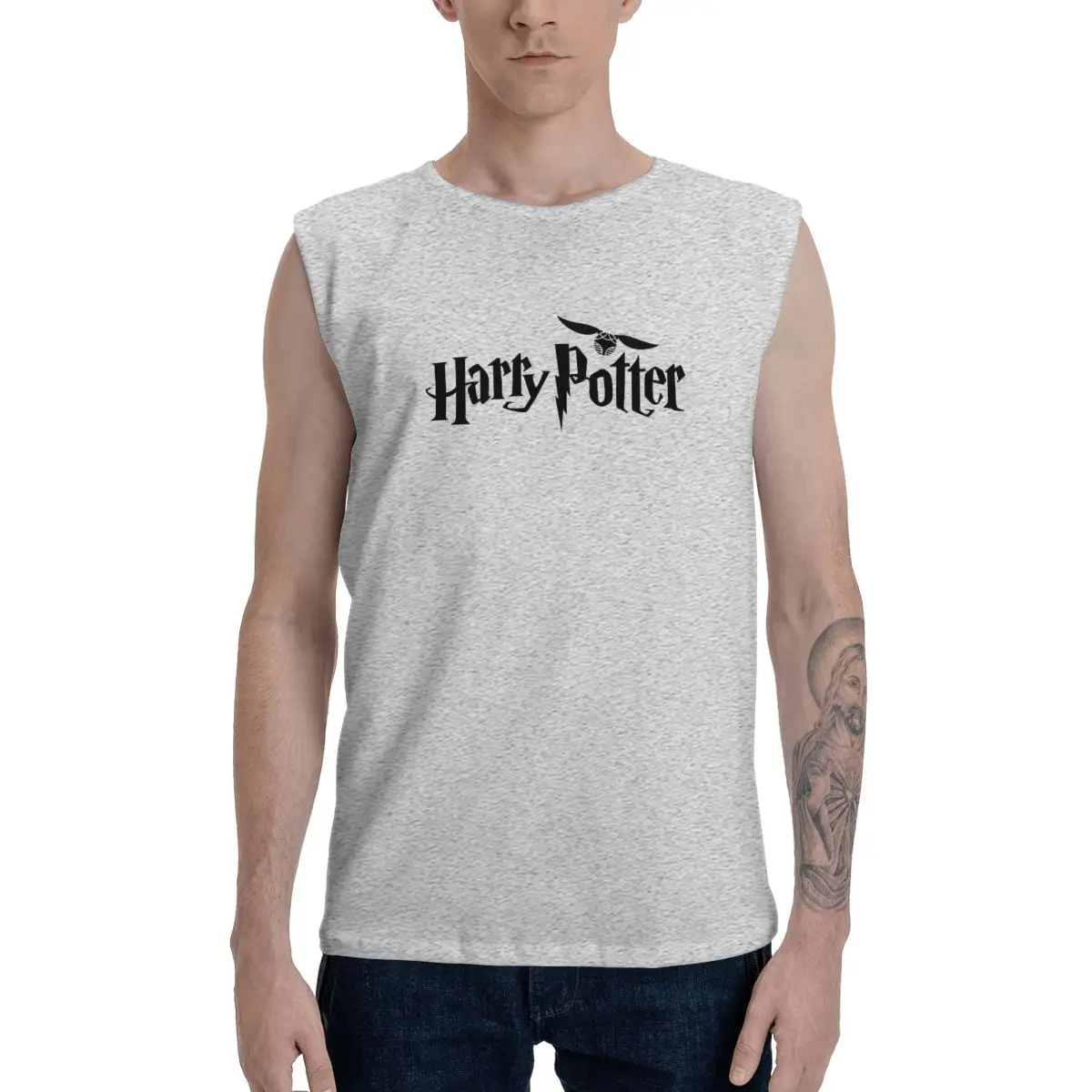 Harry Potter Men's 100% Cotton Sleeveless T-Shirt Top