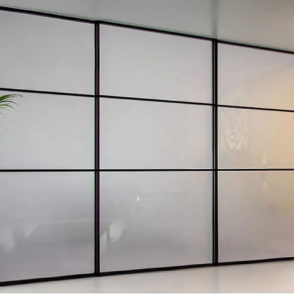 Customizable Size PET Decorative Film Modern Design Self-Adhesive PDLC Glass in Grey Black Silver Colors Opaque Finish Options
