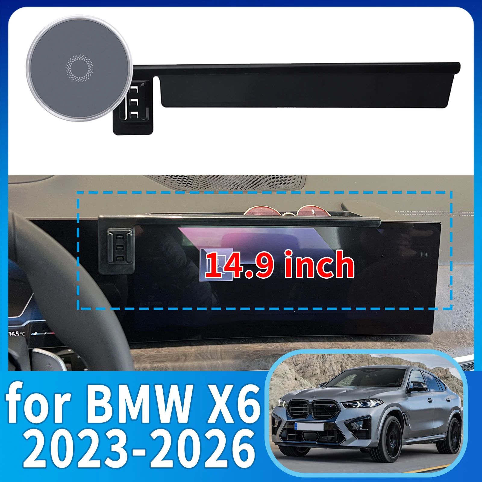 

fit for BMW X6 2023 2024 2025 2026 G06 Custom Fit Phone Holder Mount Dashboard Screen Base No Drill Car​​ accessoires