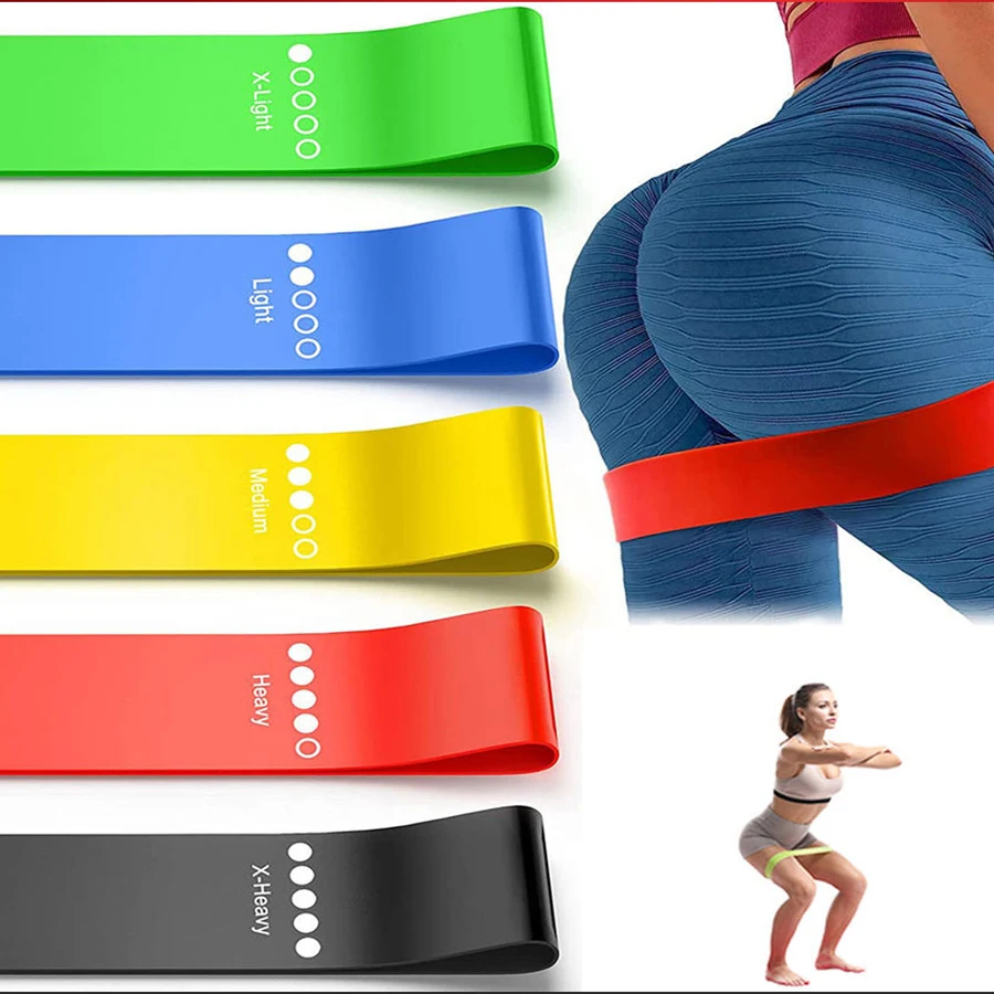 Different Resistance Bands Yoga Band Fitness Exercise Training Hip Tension Band Leg Squat Dance Elastic Loop Stretch Band