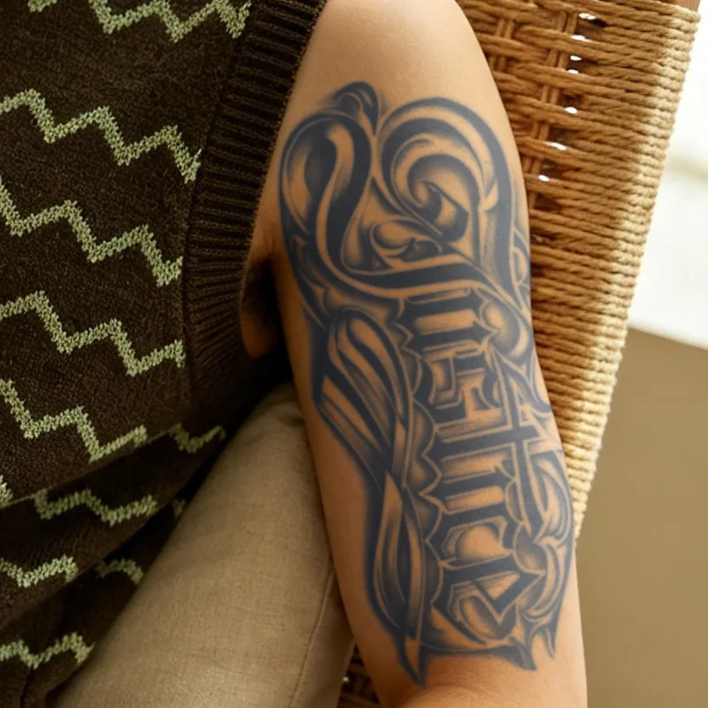 Gotische Zitat-Kräuter-Tattoo-Aufkleber, langanhaltend und wasserfest für 1-2 Wochen, für Männer & Frauen, Arm, Bein, Brust. – Detail 4