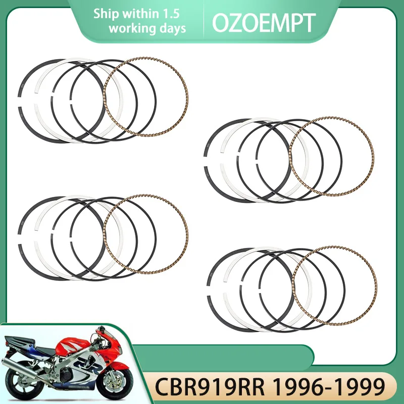 

OZOEMPT Motorcycle Engine Cylinder Piston ring set Apply to CBR919RR Fireblade 1996-1999