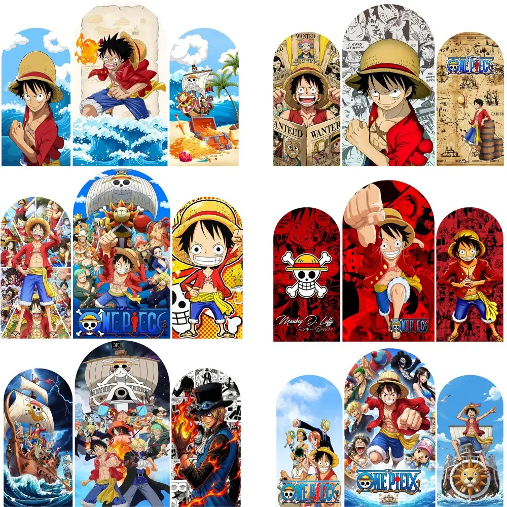 Arch OnePiece Luffy Theme Arch Cover Backdrop Boy Birthday Party Decor Monkey D. Luffy Arched Wall Baby Shower Background