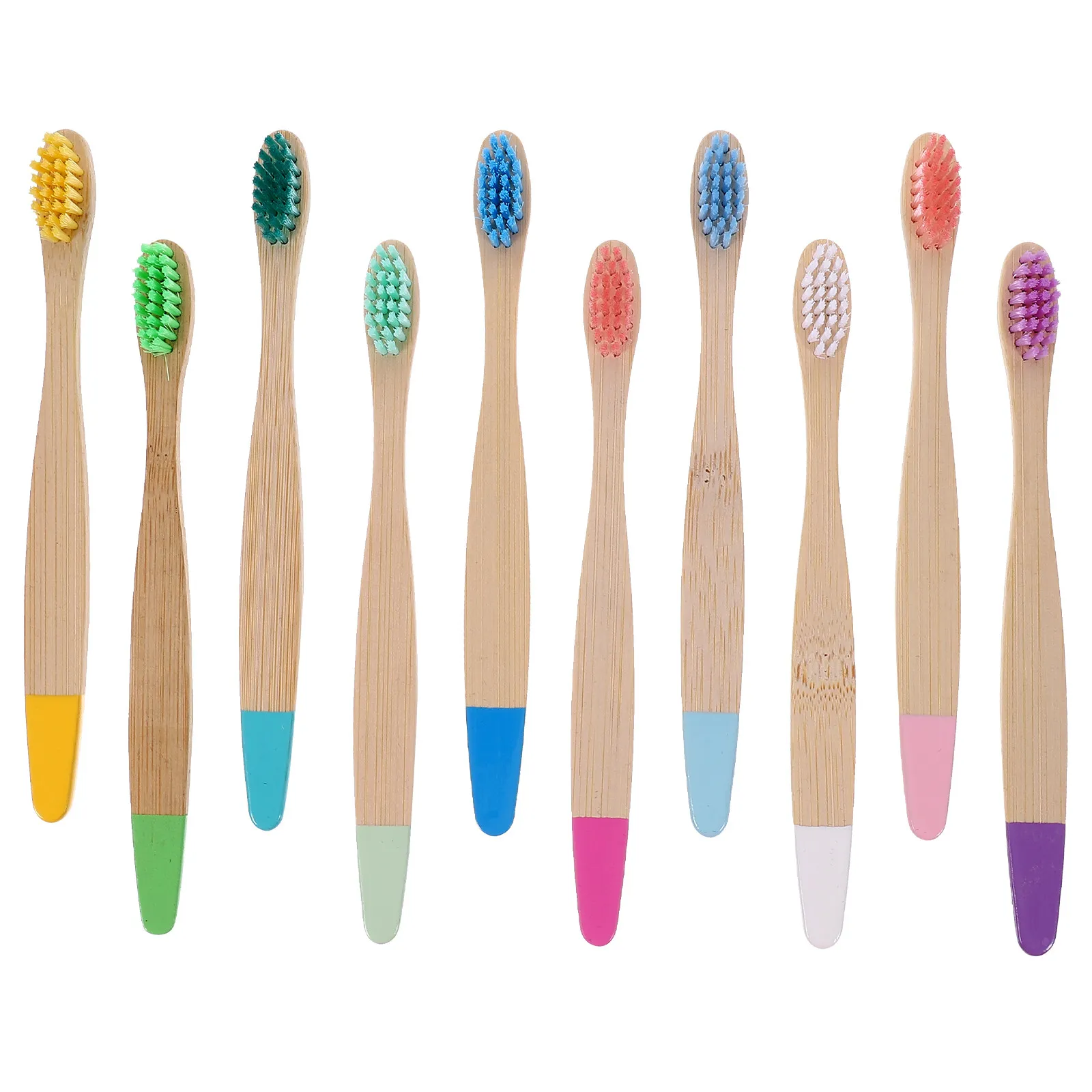 

10Pcs Kids Bamboo Toothbrush Soft Bristles Extra Gentle Bamboo Handle Eco Friendly Oral Care for Children Training Brush