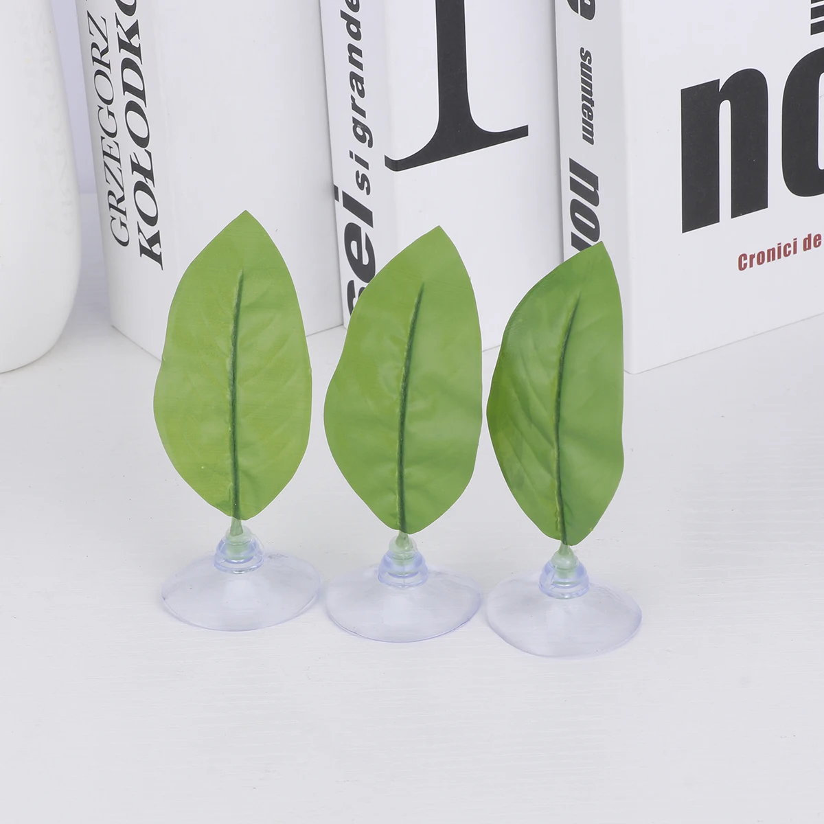 

3 Pcs Simulated Aquatic Plants Laying Egg Leaves Fish Tank Decor for Decorations Aquarium Accesories Single Layer Grass