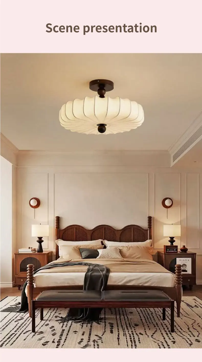 Nordic E27 LED Ceiling Lamp Bedroom Minimalism Chandelier