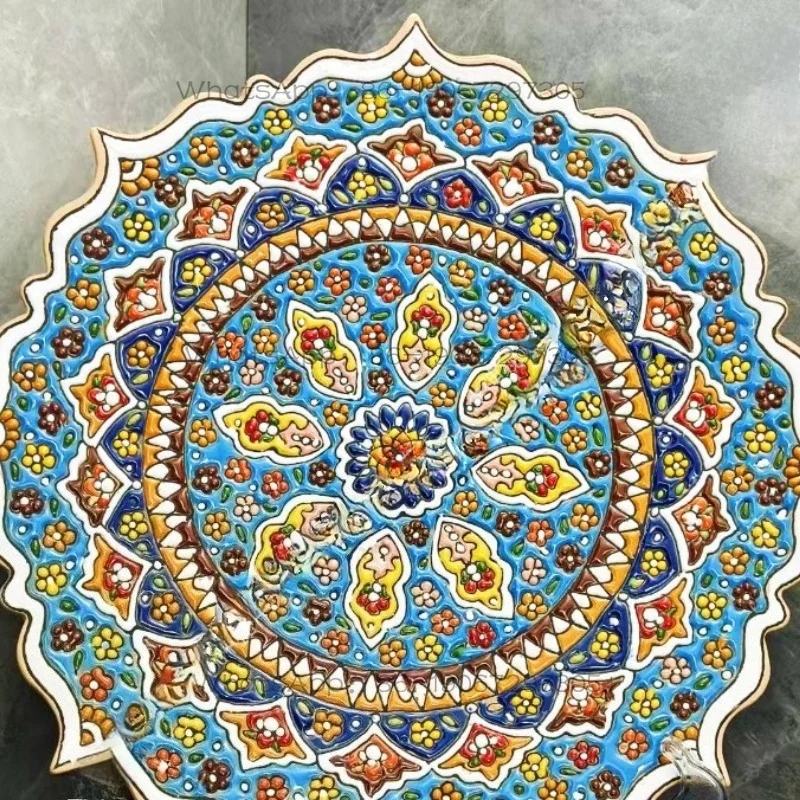 

Ceramic Handmade 36cm Lace Plate Restaurant Art Decoration Handicrafts Different Gifts Hand-painted