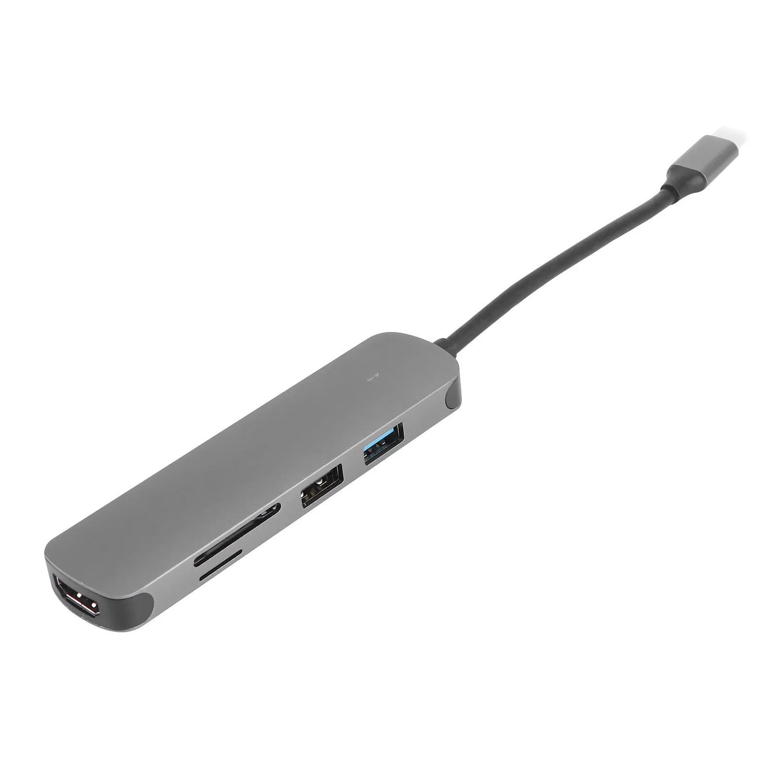

5-in-1 USB Type-C Hub Adapter for Laptop Phone Tablet Supports 4 USB 3.0 Ports 5Gbps Fast Data Transfer Portable Multi-Port