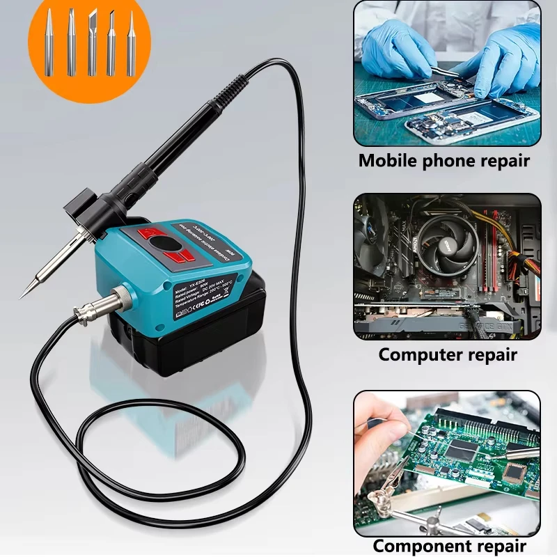 Portable Cordless Soldering for Makita/Milwaukee/Bosch /Dewalt 18/20V Li-ion Battery Station Lithium Soldering Iron for DIY view 3