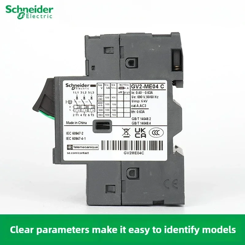 Schneider Electric GV2ME Circuit Breakers Motor Protection 4/05/06/07/08/10/14/16/20/21/22/32C for Electrical Systems MPCB