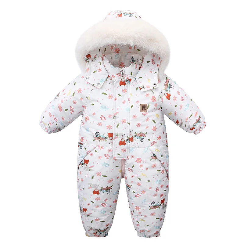 -30 Degree Winter Children Boy Ski Suit Waterproof Plus Velvet Camouflage Kid Winter Overalls 1-5 Years Baby Boy Jumpsuit Romper