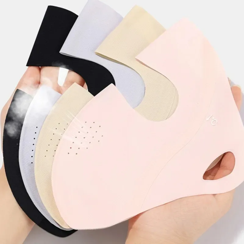 Women Full Face UV Protection Mask Summer Ice Silk Mask Anti-UV Sun Protection Adjustable Breathable Running Sport Mask Scarf