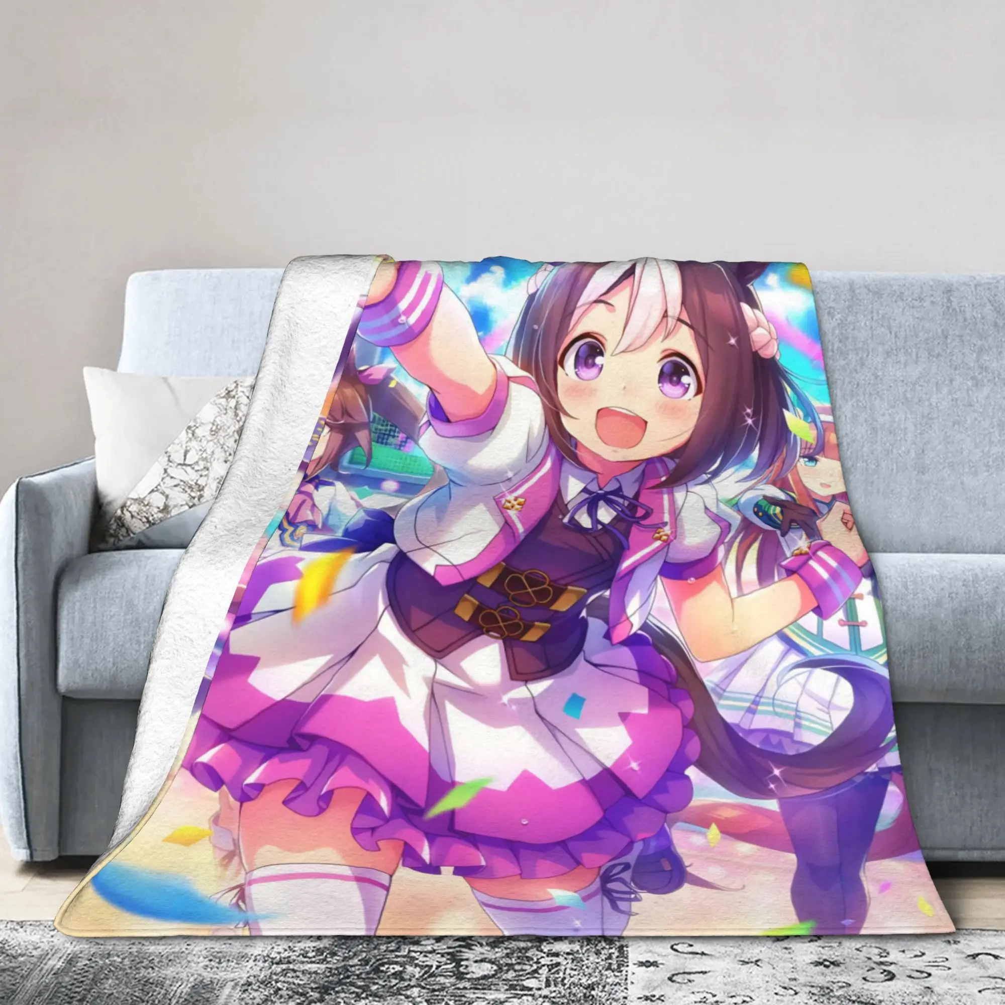 Special Week Uma Musume Pretty Derby Blanket  Flannel Novelty Breathable Throw Blankets for Bedspread Textile Decor