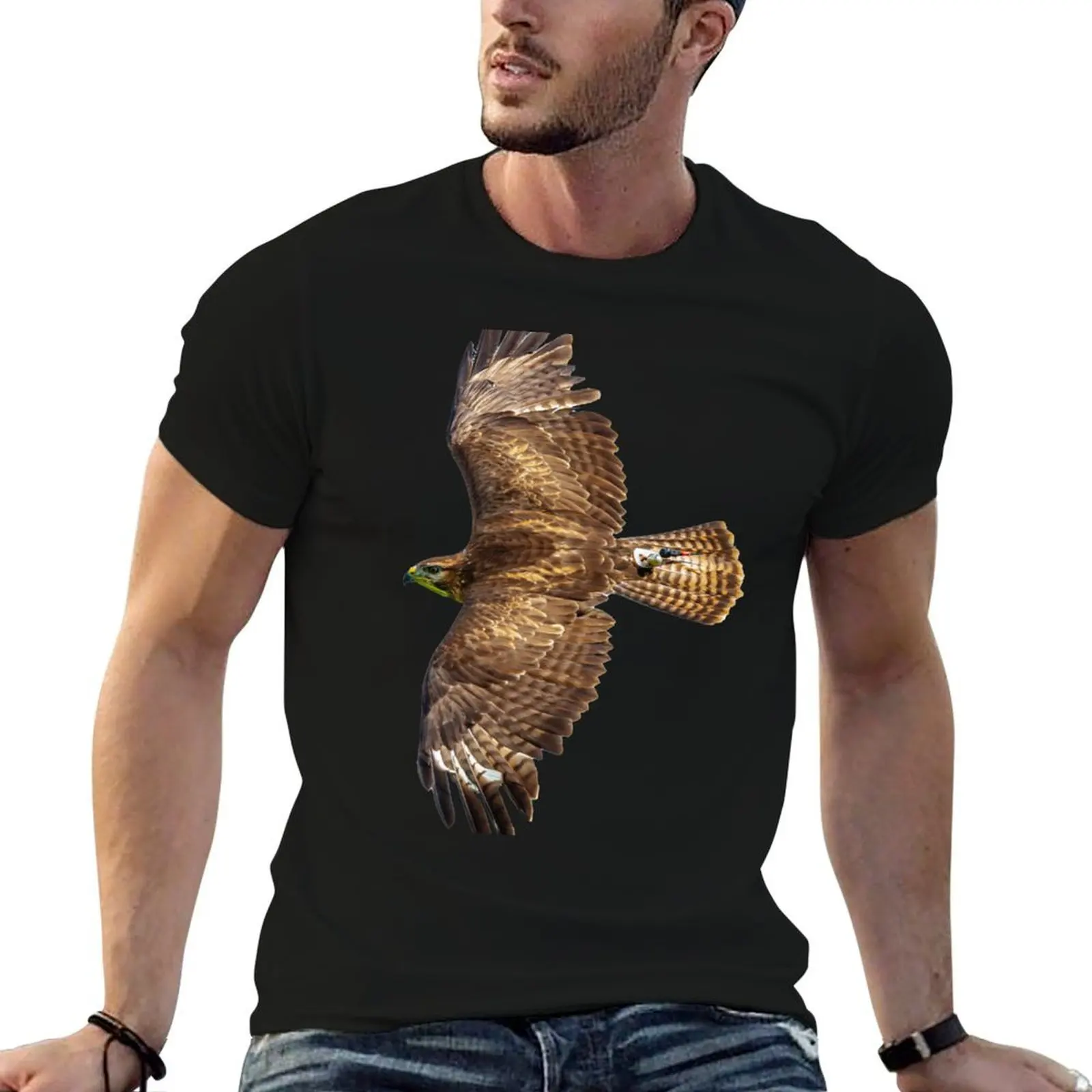 

men brand cotton 100% shirts falconry T-Shirt displaying cotton Buzzard luxury for soft telemetry shirt t t man