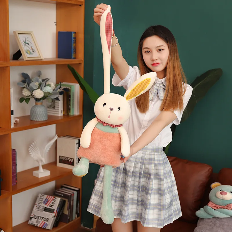 Classics Cute Rabbit Bear Plush Toy Sleeping Pillow Stretchable Stuffed Soft Kids Appease Doll Boy Girl Birthday Gift