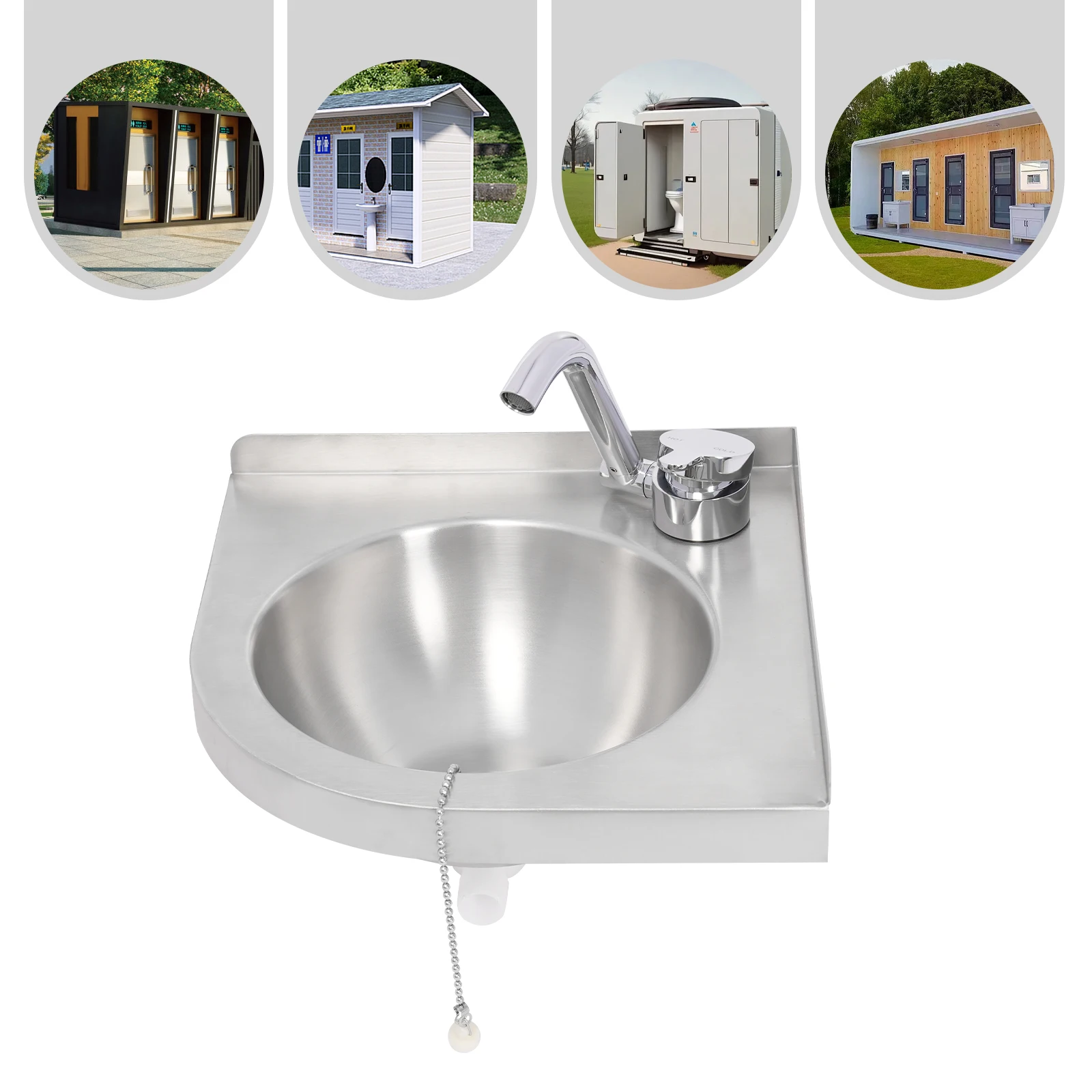 تصميم زاوية موفر للمساحة لحوض RV الثلاثي لترقية المطبخ الصغير وتنظيف سهل الصيانة